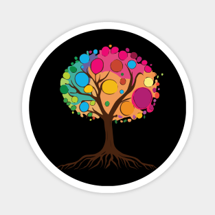 Tree of life with roots and colorful leaves 02 Magnet